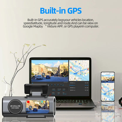 Dash Cam 4K GPS WIFI APP 24H Night Vision Mini Optional Rear Lens Dashcam Car DVR Video Recorder Camera For Car Black Box