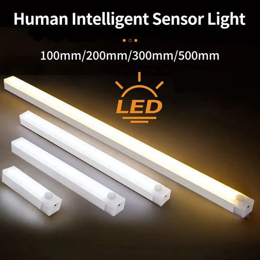 Smart Motion Sensor Night Light Wireless Led Night Lights Kitchen Cabinet Closet Bedroom Night Lamp USB Rechargeable Room Decor