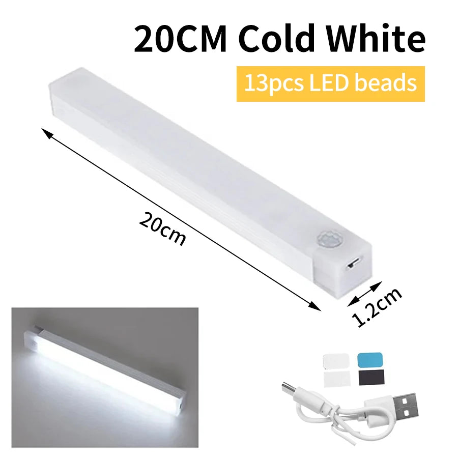 Smart Motion Sensor Night Light Wireless Led Night Lights Kitchen Cabinet Closet Bedroom Night Lamp USB Rechargeable Room Decor