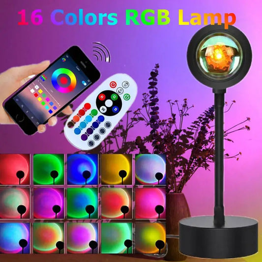 Tuya Smart Sunset Lamp Night Light Sunset Projector Smart Life APP Remote Led Lights Room Decoration Photography Birthday Gift
