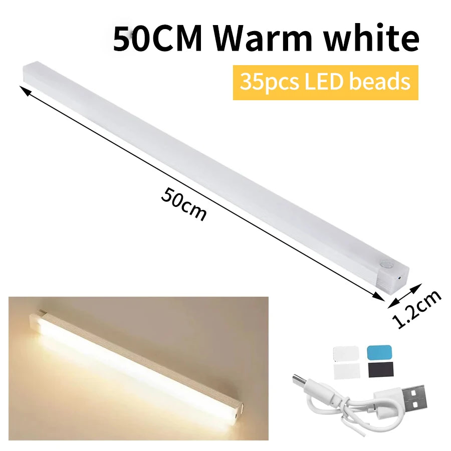 Smart Motion Sensor Night Light Wireless Led Night Lights Kitchen Cabinet Closet Bedroom Night Lamp USB Rechargeable Room Decor