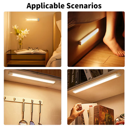 Smart Motion Sensor Night Light Wireless Led Night Lights Kitchen Cabinet Closet Bedroom Night Lamp USB Rechargeable Room Decor