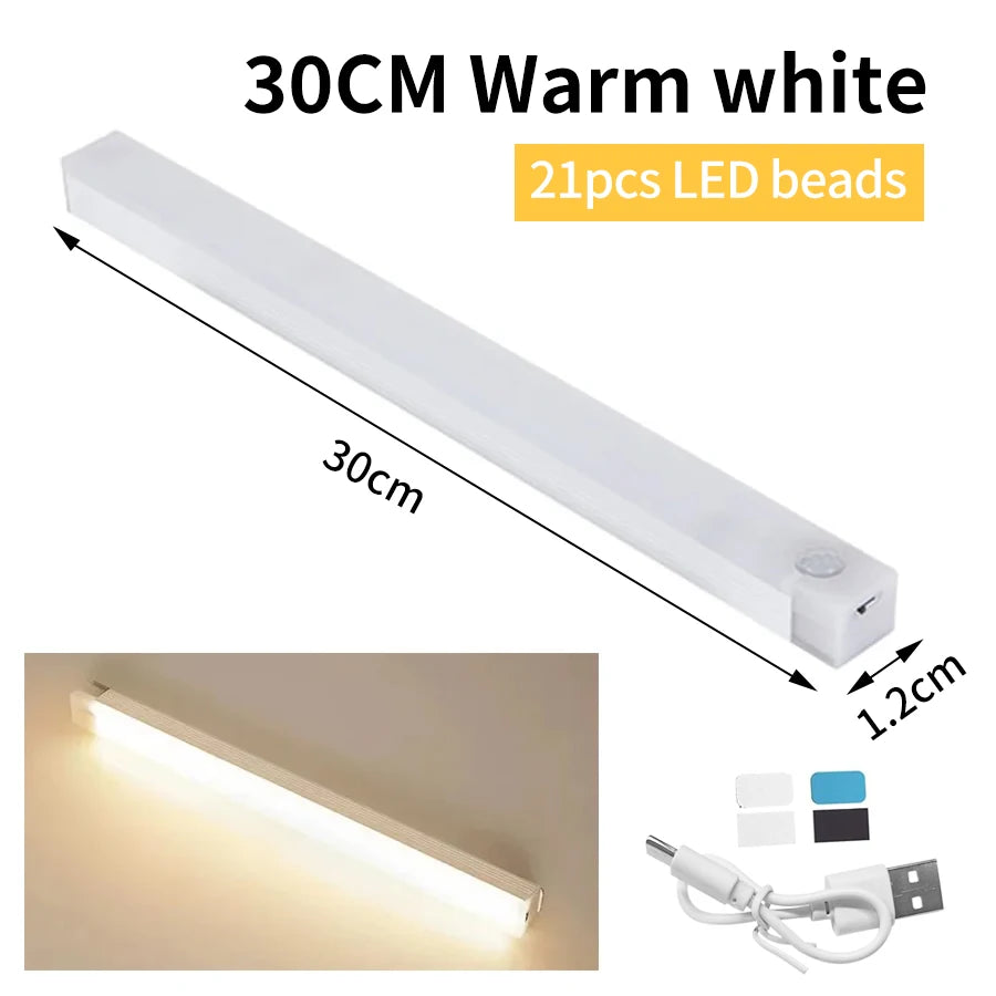 Smart Motion Sensor Night Light Wireless Led Night Lights Kitchen Cabinet Closet Bedroom Night Lamp USB Rechargeable Room Decor