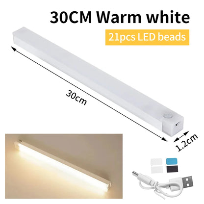 Smart Motion Sensor Night Light Wireless Led Night Lights Kitchen Cabinet Closet Bedroom Night Lamp USB Rechargeable Room Decor