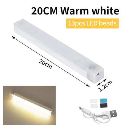 Smart Motion Sensor Night Light Wireless Led Night Lights Kitchen Cabinet Closet Bedroom Night Lamp USB Rechargeable Room Decor