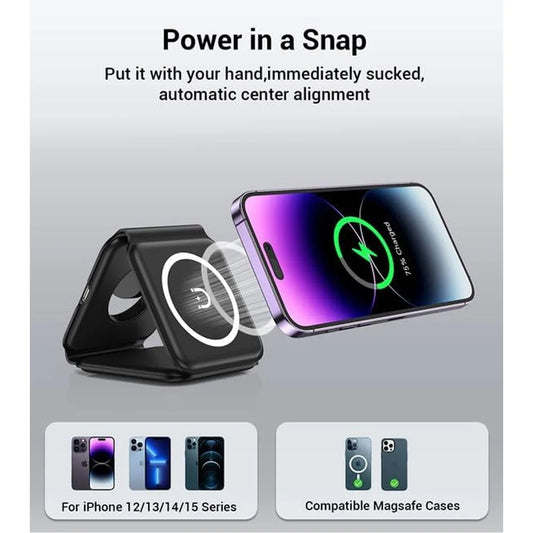 3 in 1 Magnetic Wireless Charger Pad for iPhone 17 16 15 14 13 Pro Max Apple Watch 11 10 9 8 AirPods Chargers Fast Charging Dock Station